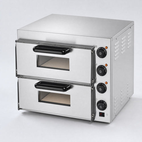 16 Inch Double Deck Pizza Oven, three-quarter studio view