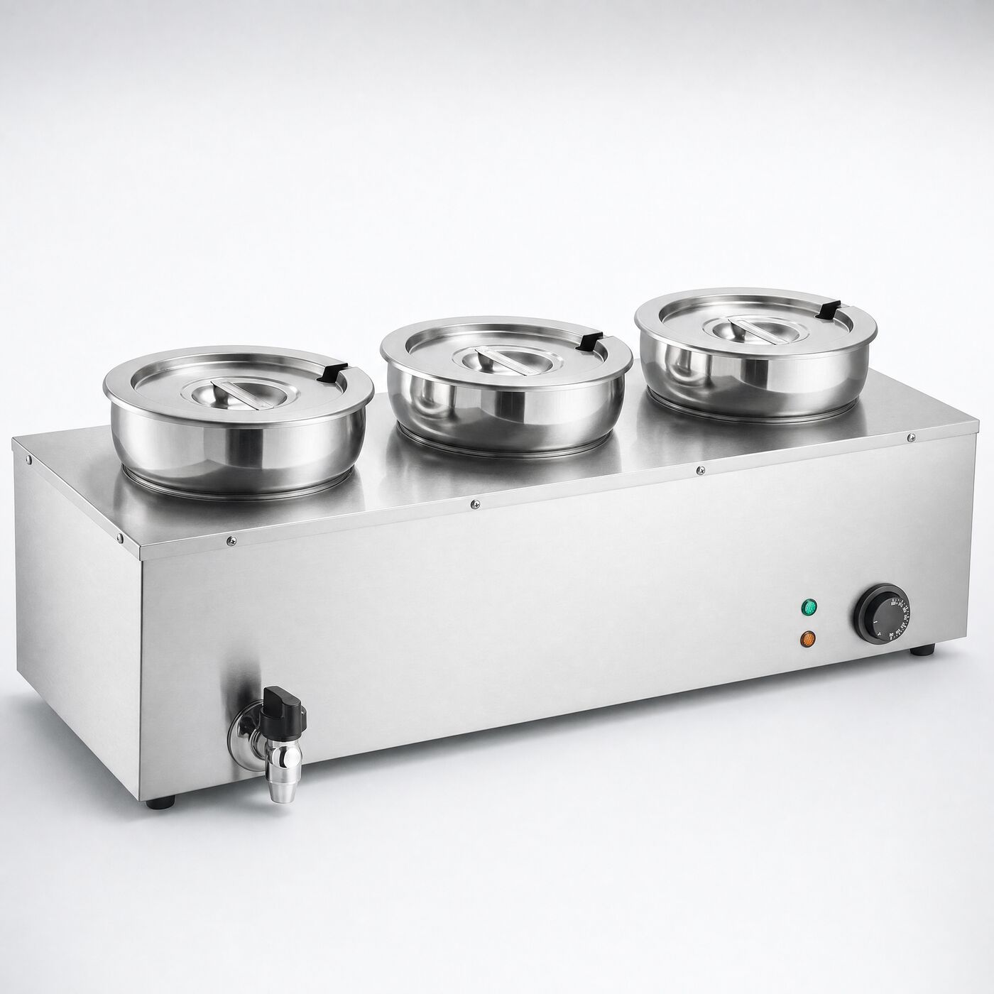 3 Pot Soup Warmer, three-quarter studio view