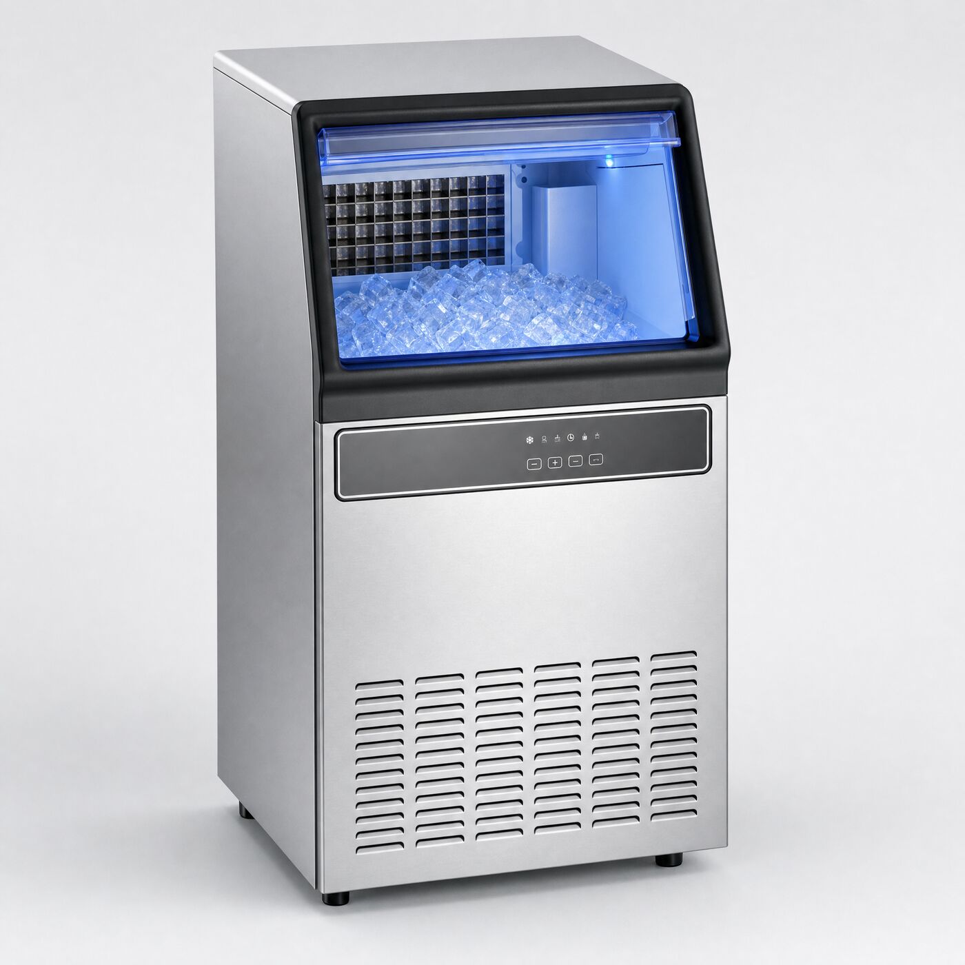 54 kg Commercial Ice Maker, three-quarter studio view