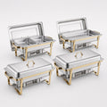 Chafing Dish Set of Four, three-quarter studio view