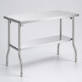 1220 Folding Stainless Prep Table, three-quarter studio view