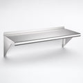 Stainless Wall Shelf 305 × 914 mm, studio view with brackets