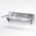 610 stainless wall shelf with backsplash, three-quarter studio view